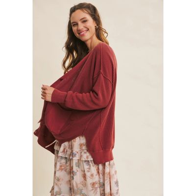 Slouchy Button-Down Cardigan