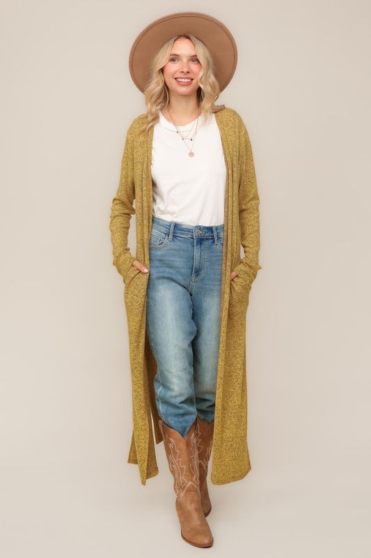 Open Cardigan W/Slit