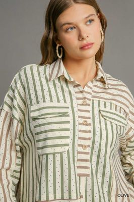 Striped Collared Top