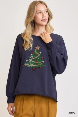 Christmas Tree Sequined Top
