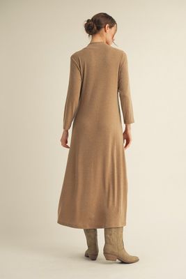 Mock Neck Midi Dress