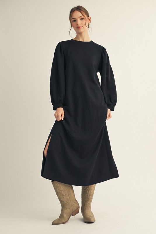 Side Slit Midi Dress