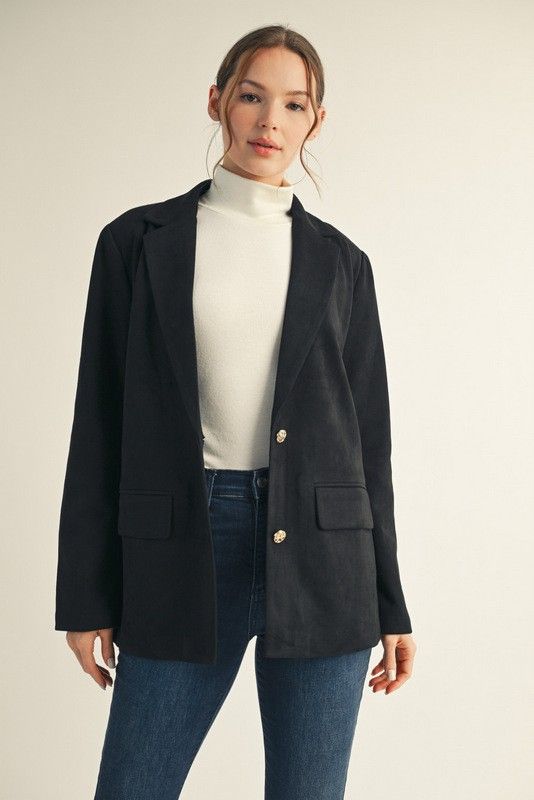 2 Buttoned Suede Blazer