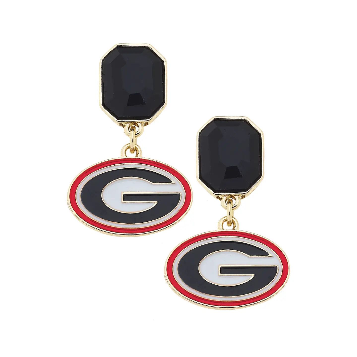 GA Bulldog Enamel Earrings