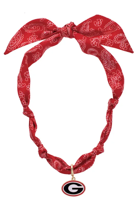 GA Bulldog Bandana Scarf Necklace