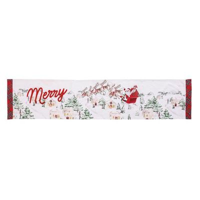 Vintage Santa Scene Table Runner