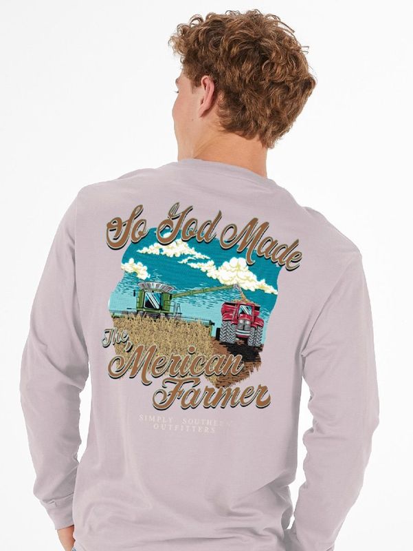 &#39;So God Made The American Farmer&#39; Long Sleeve T-Shirt
