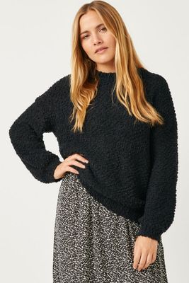 Popcorn Knit Pullover Sweater