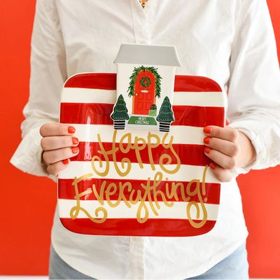 Red Stripe Mini Platter