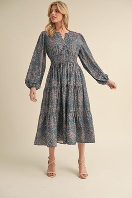 Smocked Waist Midi Dress