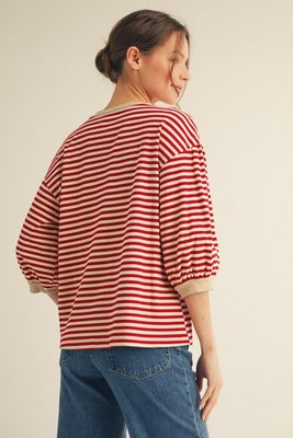 Puff Sleeve Stripe Top