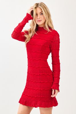 Ruffle Lace Mini Dress