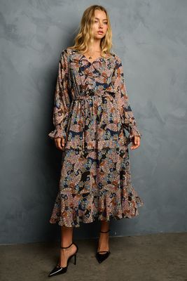 Boho Paisley Print Maxi Dress