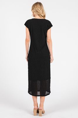 Wavy Texture  Midi Dress