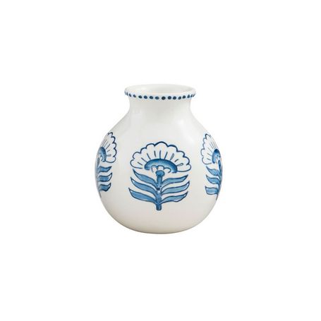 Small Blue Floral Print Vase