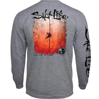 Hook Line and Sinker Fade Long Sleeve Pocket Tee