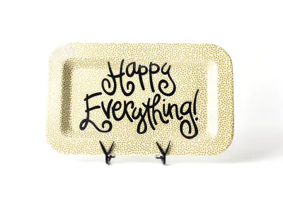 Gold Small Dot Happy Everything Mini Rectangle Platter
