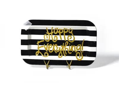 Happy Everything Black Stripe Mini Rectangle Platter