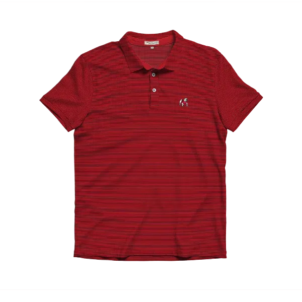 UGA Standing Dawg Beech Stripe Polo