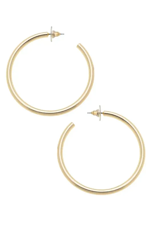 Ivy Hoop Earrings in Shiny Gold