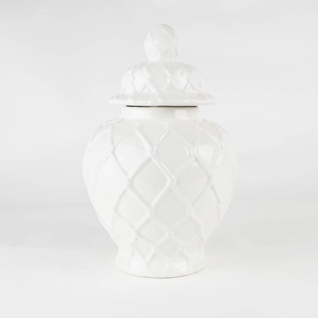 Textured Ginger Jar - Large, Color: White