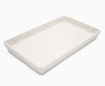 Textured White Guest Towel Tray