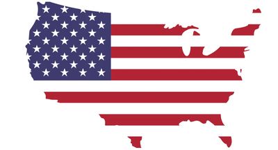 American Co. USA Outline w/ Flag Decal