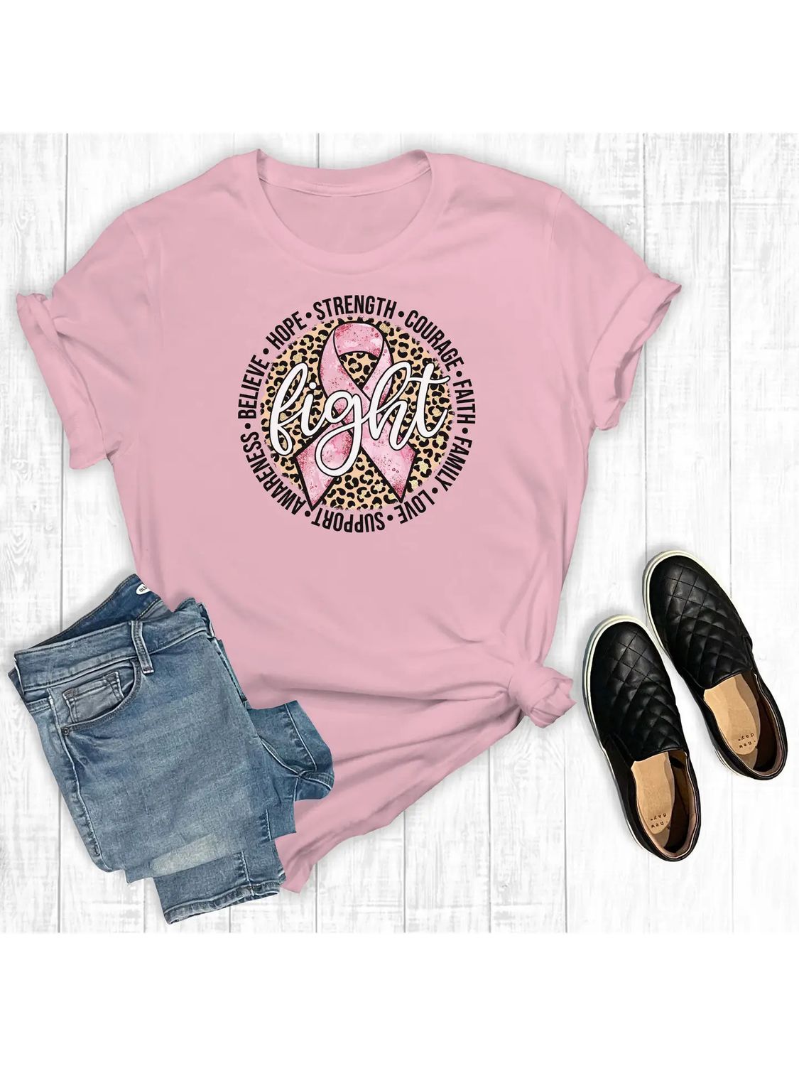 Leopard Fight Breast Cancer Tee