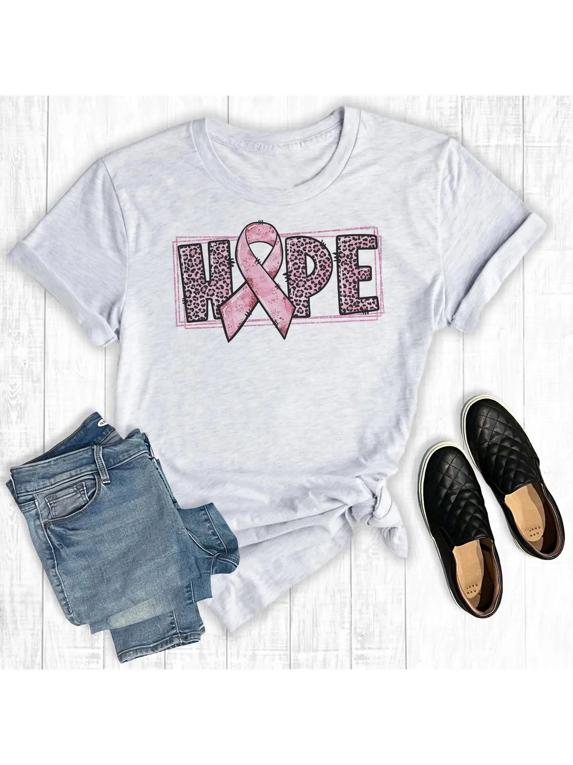 Hope Leopard Breast Cancer Tee