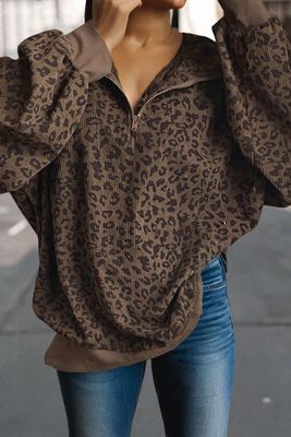 Quarter Zip Corduroy Sweatshirt