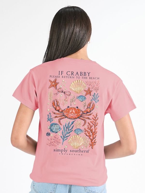'If crabby, please return to the beach' Short Sleeve T-Shirt