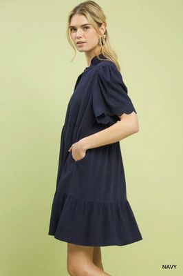 Linen Tiered Babydoll Dress