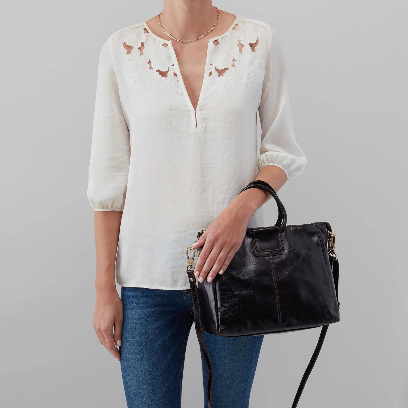 SHEILA Medium Satchel - Polished Leather