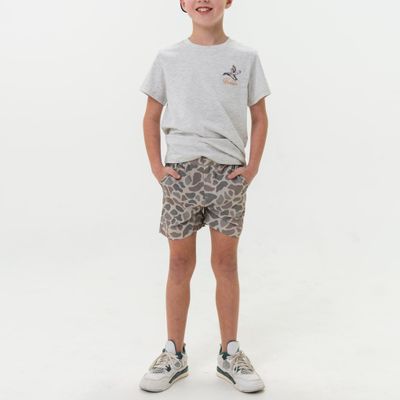 Youth Everyday Shorts - Classic Deer Camo-Grey Pocket