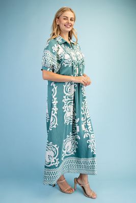 Puff Sleeve Midi Dress