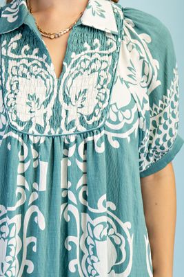 Puff Sleeve Midi Dress