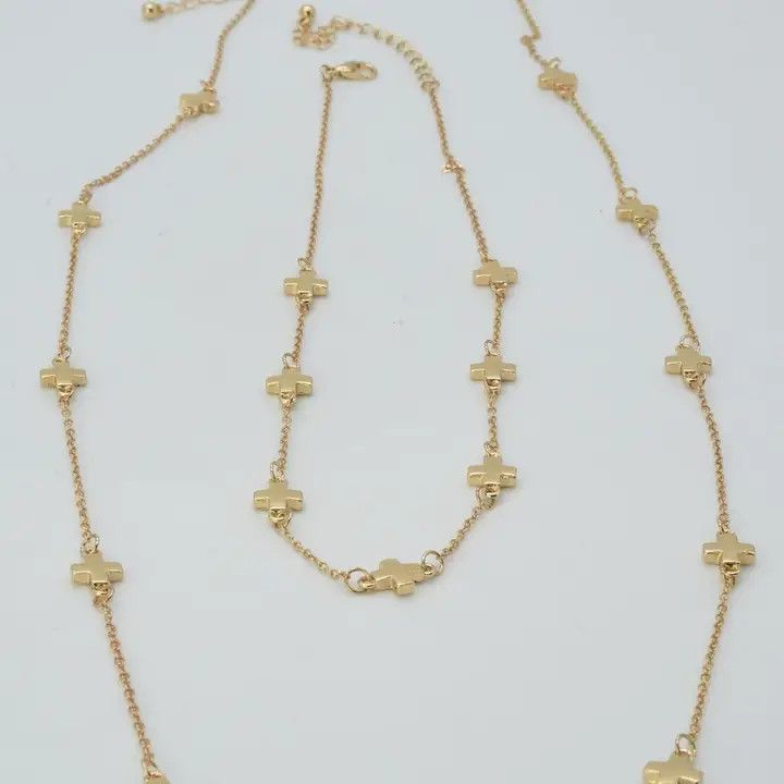 Cross Station 2 Piece Long Necklace