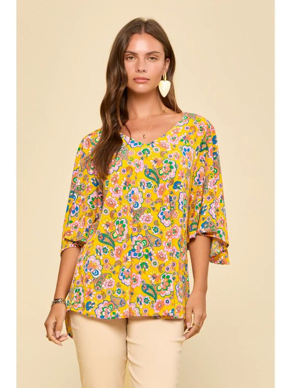 Floral Print V-Neck Top