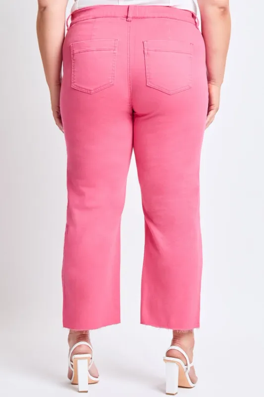 PLUS Cropped High-Rise Wide Leg Trouser Pants