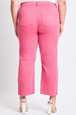 PLUS Cropped High-Rise Wide Leg Trouser Pants