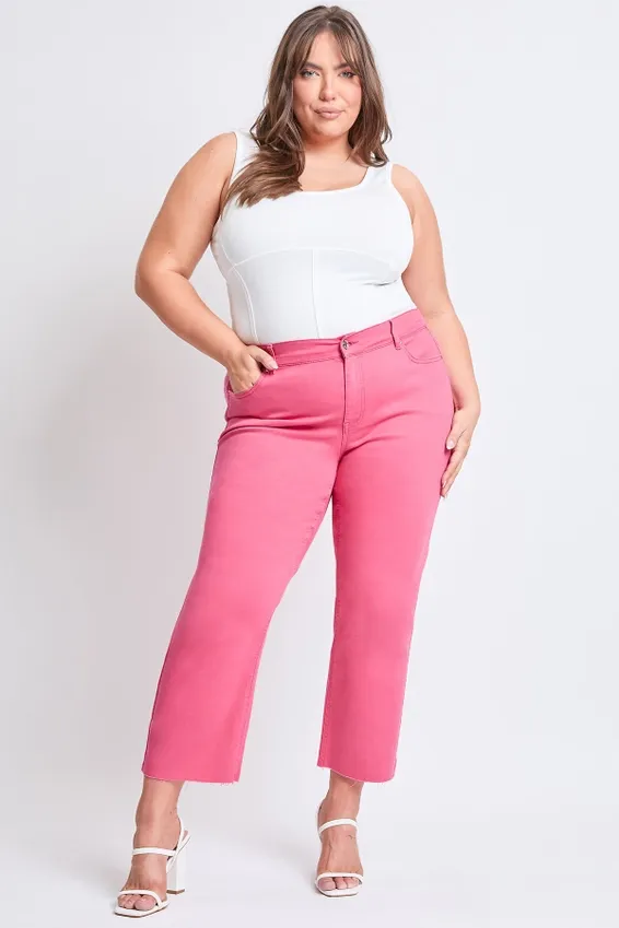 PLUS Cropped High-Rise Wide Leg Trouser Pants