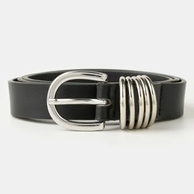 Multi Ring Vegan Leather Belt