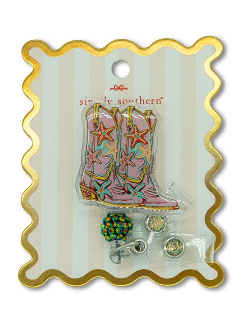 Retractable Badge Reels, Pattern: Boot