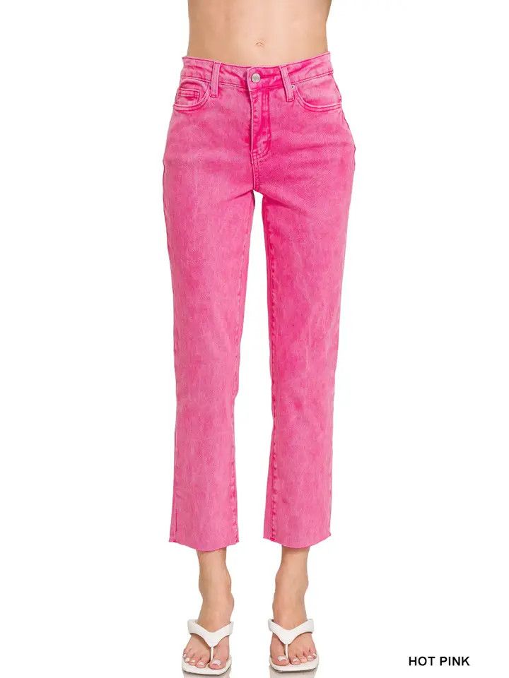 Acid Washed High Waist Pants