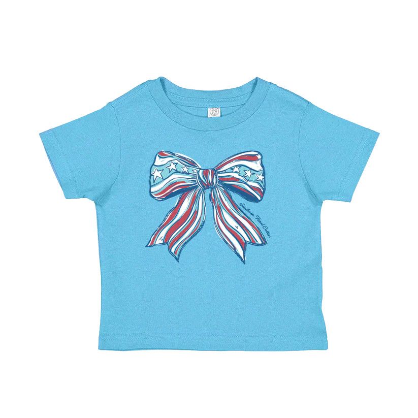 Sweet Liberty Bow Short Sleeve T-Shirt - Toddler
