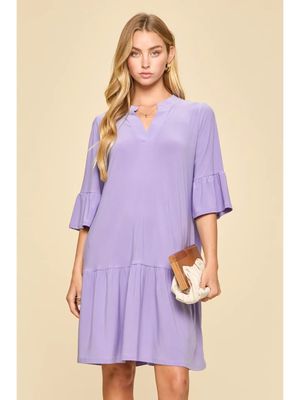 Tiered 3/4 Sleeve Dress