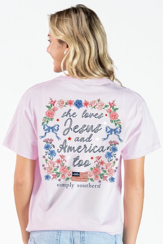 'She loves Jesus and America too' Short Sleeve Tee