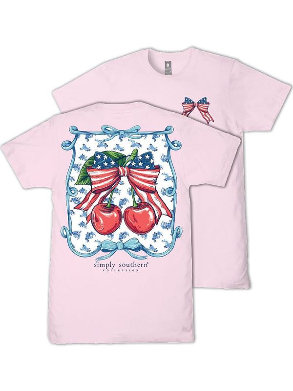 USA Pair of Cherries With Bows