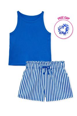 Stipe Short Set w/ Scrunchie