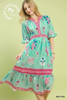 Floral Print Midi Dress